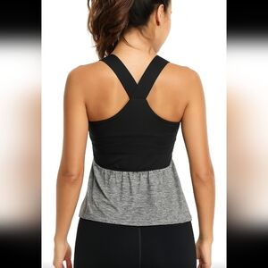 Lululemon Womens Gray Awareness Tank In Static Gray And Black Yoga Top 4